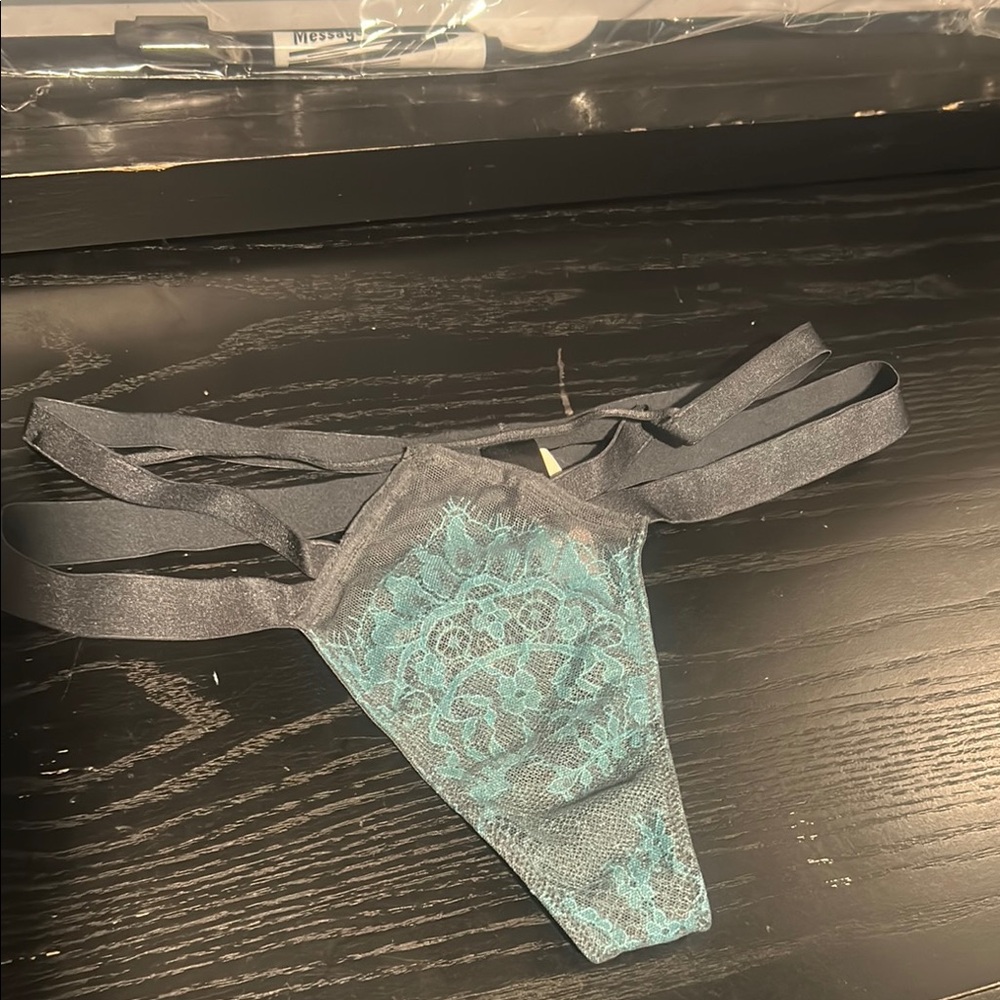 Victoria's Secret Gray and Blue Lace Panties